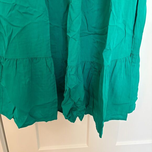 Women’s Green Smocked Boho Maxi Dress Short Sleeve Size M NWT - Picture 7 of 9